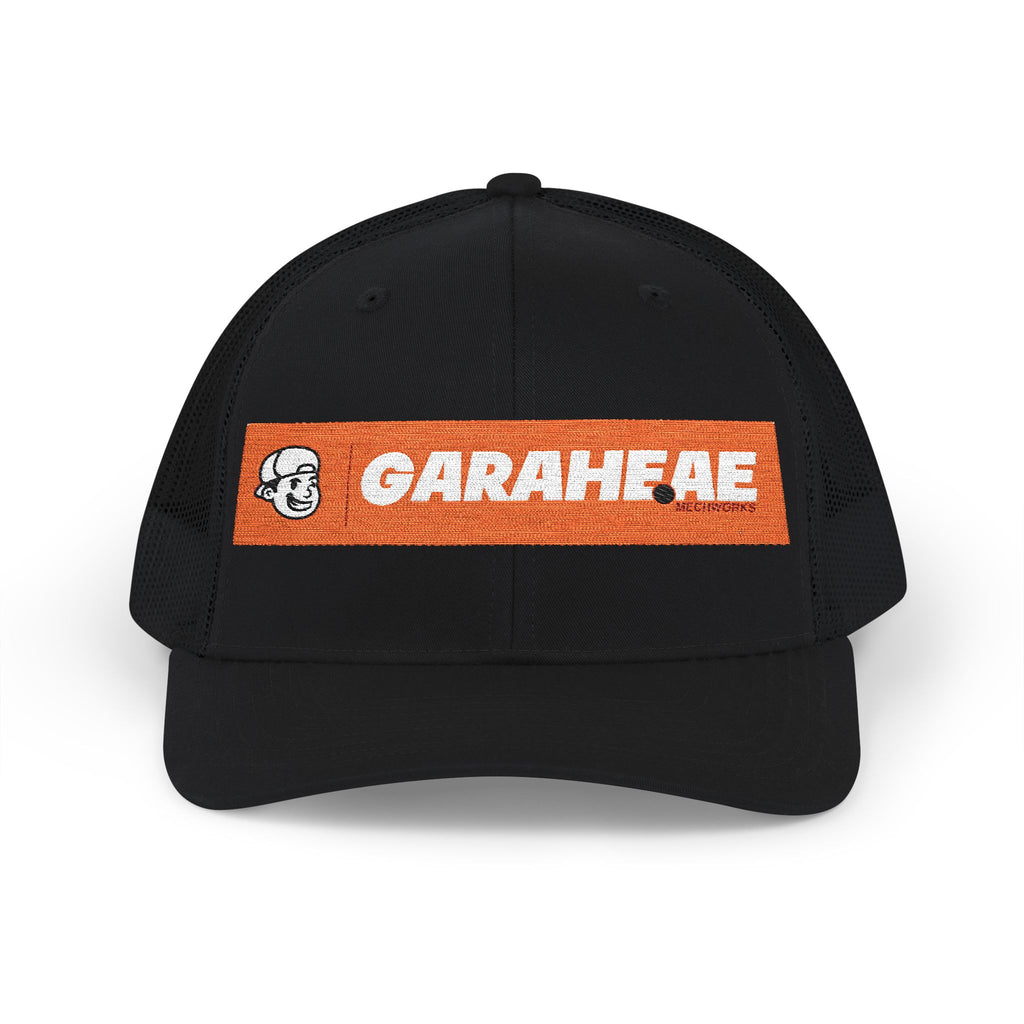 GARAEHEE Embroidered Trucker Cap — Retro Orange Patch Snapback Hat